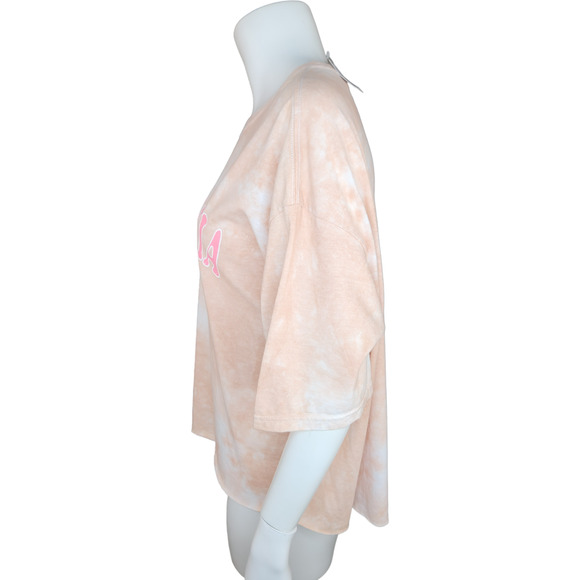 Stunner California Womens XL Peach Tye-Dye Short Sleeve Graphic Tee Raw Hem NWT - Picture 5 of 12